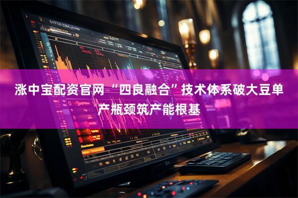 涨中宝配资官网 “四良融合”技术体系破大豆单产瓶颈筑产能根基